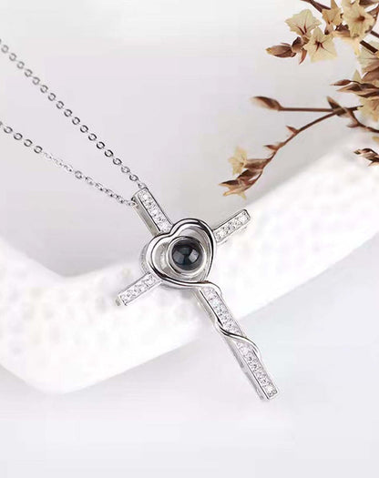 Necklace "Love Cross" With Photo Inside