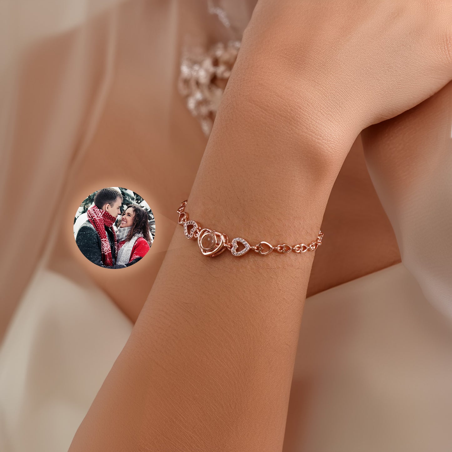 Bracelet With Photo Inside Magic Heart