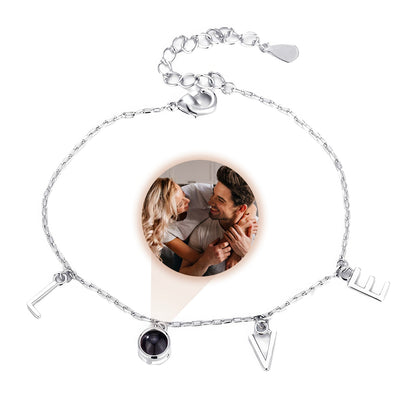 Bracelet With Photo Inside Word Love