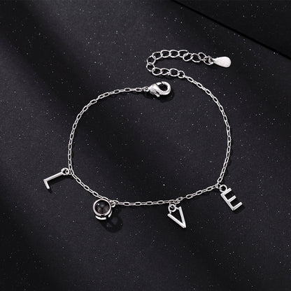 Bracelet With Photo Inside Word Love