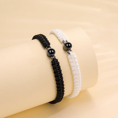 Bracelet With Photo Inside Braided Cord