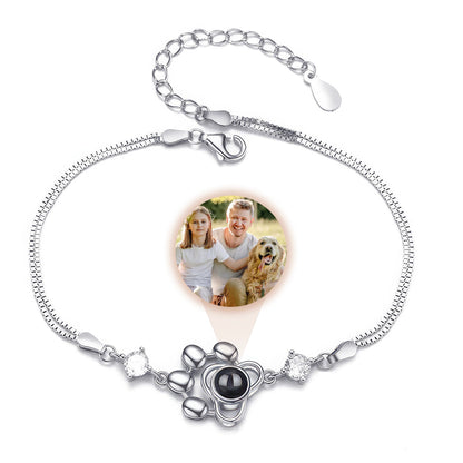 Bracelet With Your Photo - Paw Print Design