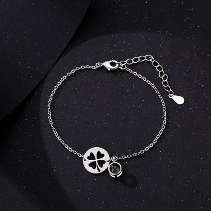 Bracelet With Photo Inside Lucky Clover