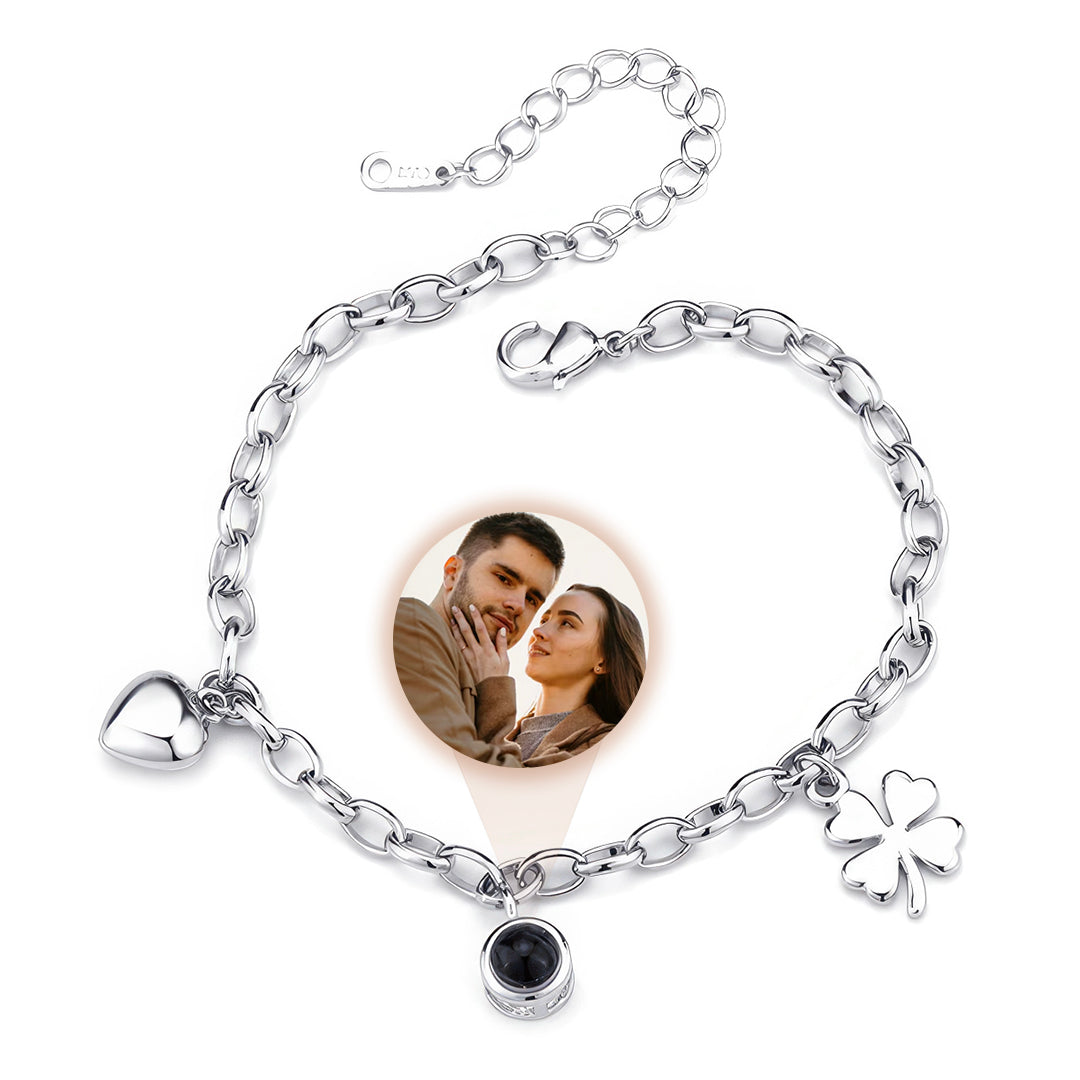 Bracelet With Photo Inside Lucky Heart