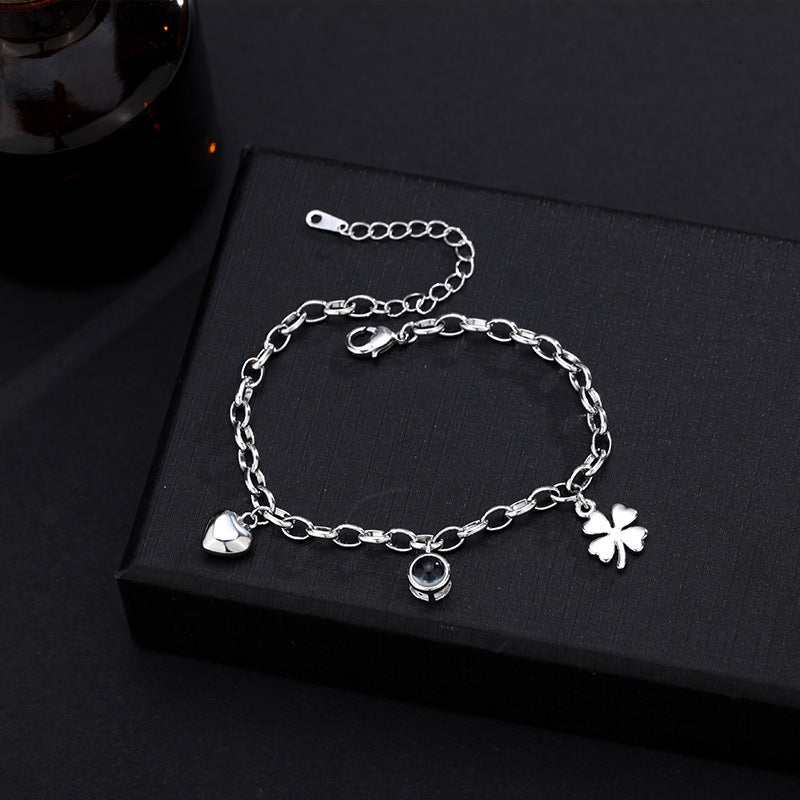 Bracelet With Photo Inside Lucky Heart