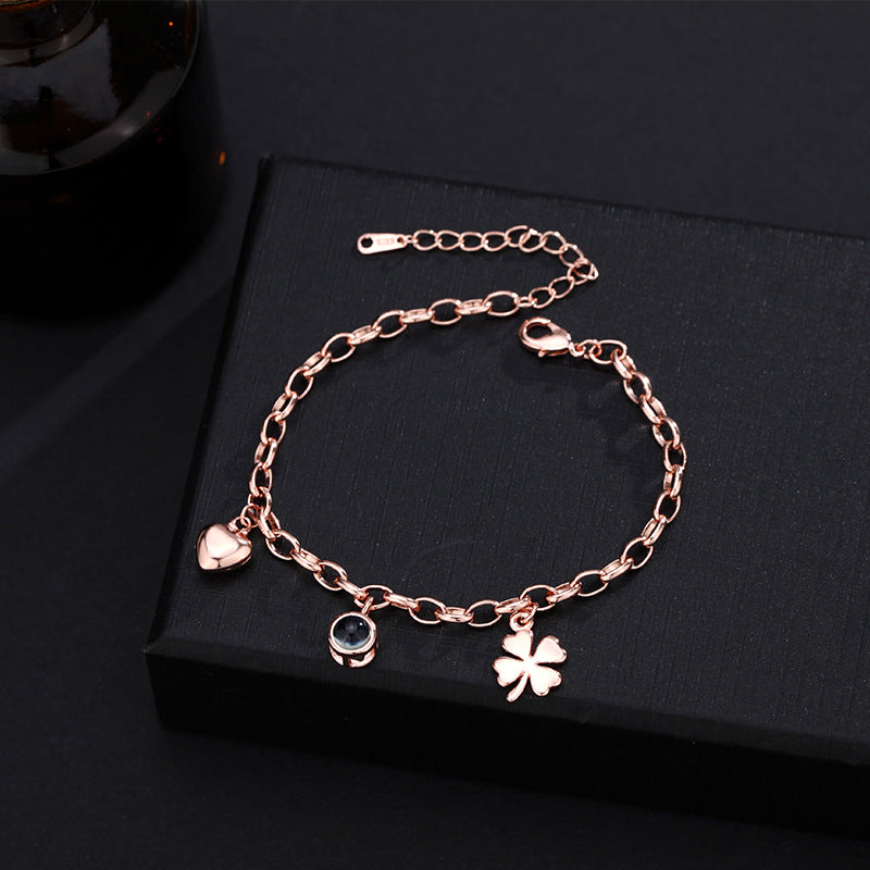 Bracelet With Photo Inside Lucky Heart