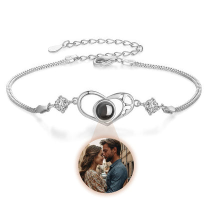 Bracelet With Photo Inside Wide Heart