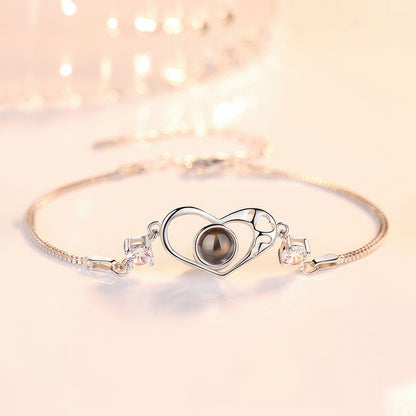 Bracelet With Photo Inside Wide Heart