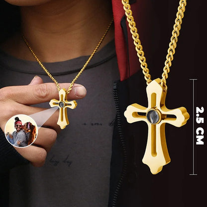 Necklace "Cross of Eternity" With Photo Inside