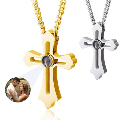 Necklace "Cross of Eternity" With Photo Inside