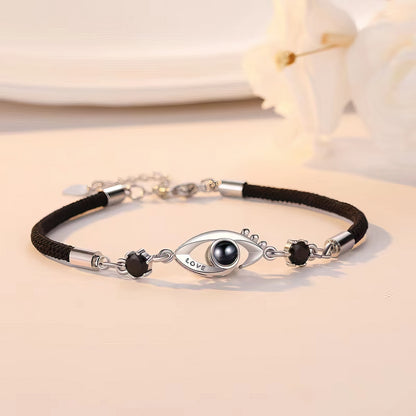 Bracelet With Photo Inside Eye With The Word Love [Braided Cord]