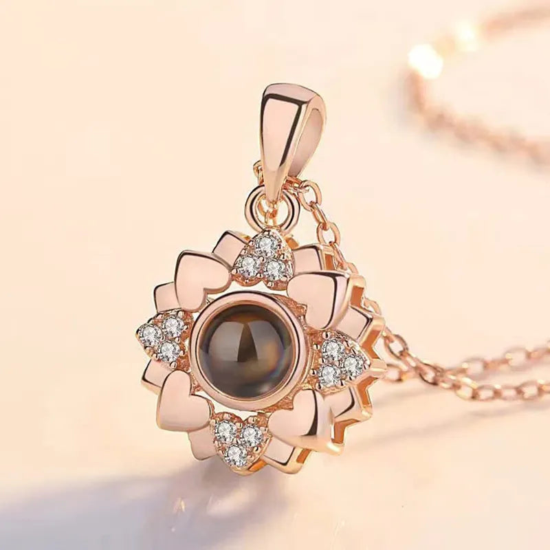 Necklace "The Bloom of Elegance" With Photo Inside