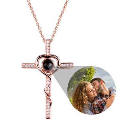 Necklace "Love Cross" With Photo Inside