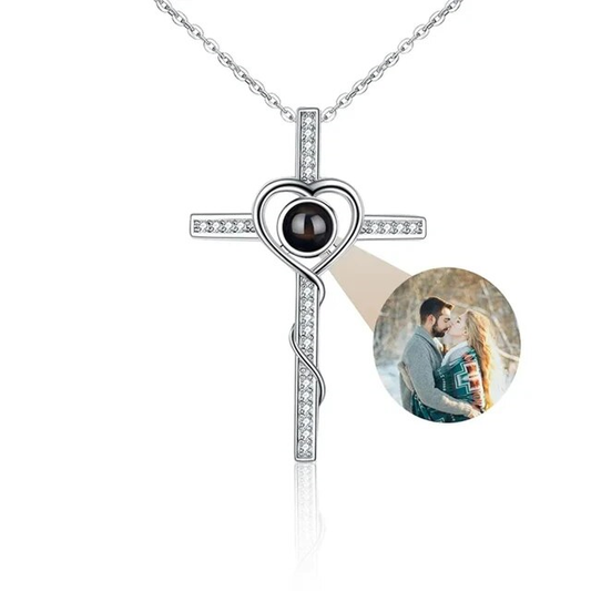 Necklace "Love Cross" With Photo Inside