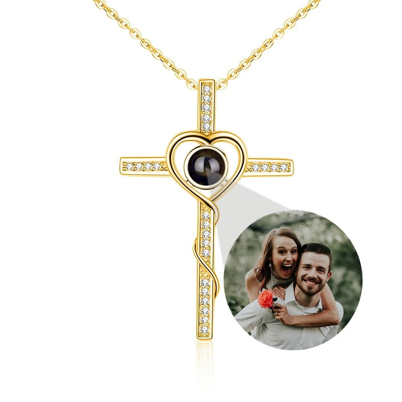 Necklace "Love Cross" With Photo Inside